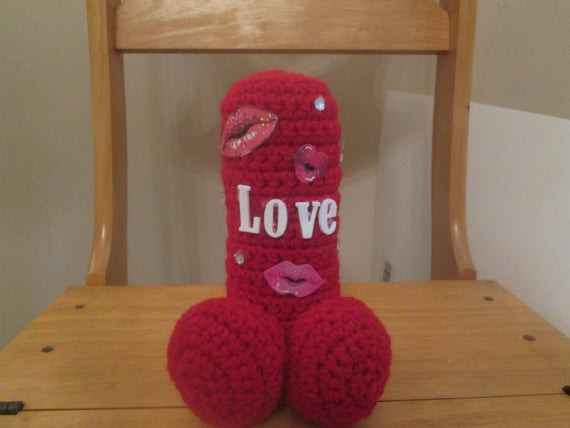 Gay Valentines Day Gift
 LOVE PENIS red crochet valentine valentine