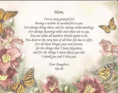 Gifts For Mother's Day
 Personalized Poem for Mother Gift for Mother s Day