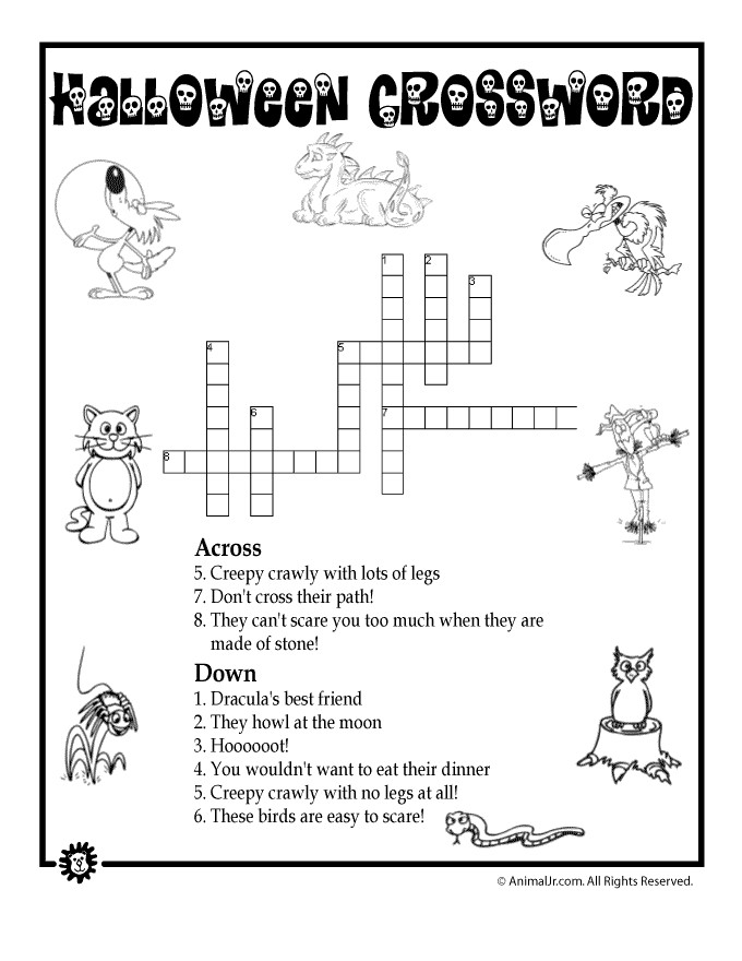 Halloween Activities Pages
 Halloween Animal Crossword Puzzle
