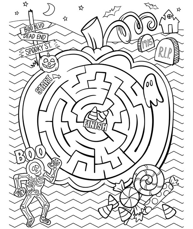Halloween Activities Pages
 Halloween Maze Coloring Page