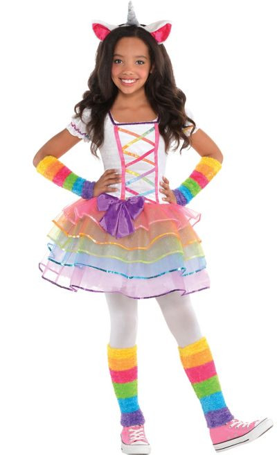 Halloween Costume Ideas Party City
 Girls Rainbow Unicorn Costume