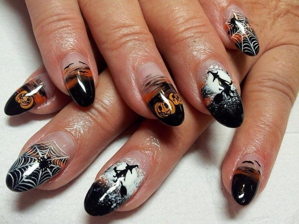 Halloween Design For Nails
 Halloween acrylic nails – the best Halloween nail art ideas