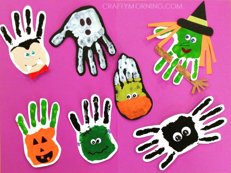 Halloween Handprint Crafts
 Adorable Handprint Footprint Halloween Crafts Crafty