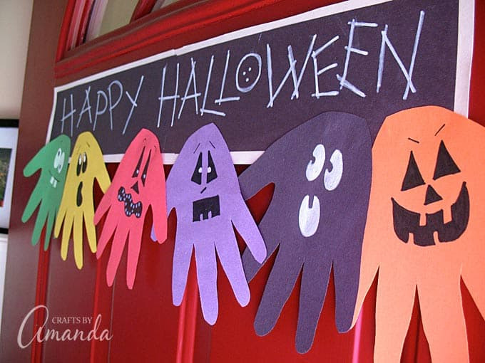 Halloween Handprint Crafts
 Halloween Handprint Ghoul Banner a fun handprint craft