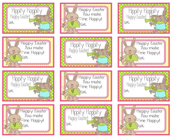 Happy Easter Gift Tags
 Printable Easter Gift Tags Happy Easter You Make Me Hoppy