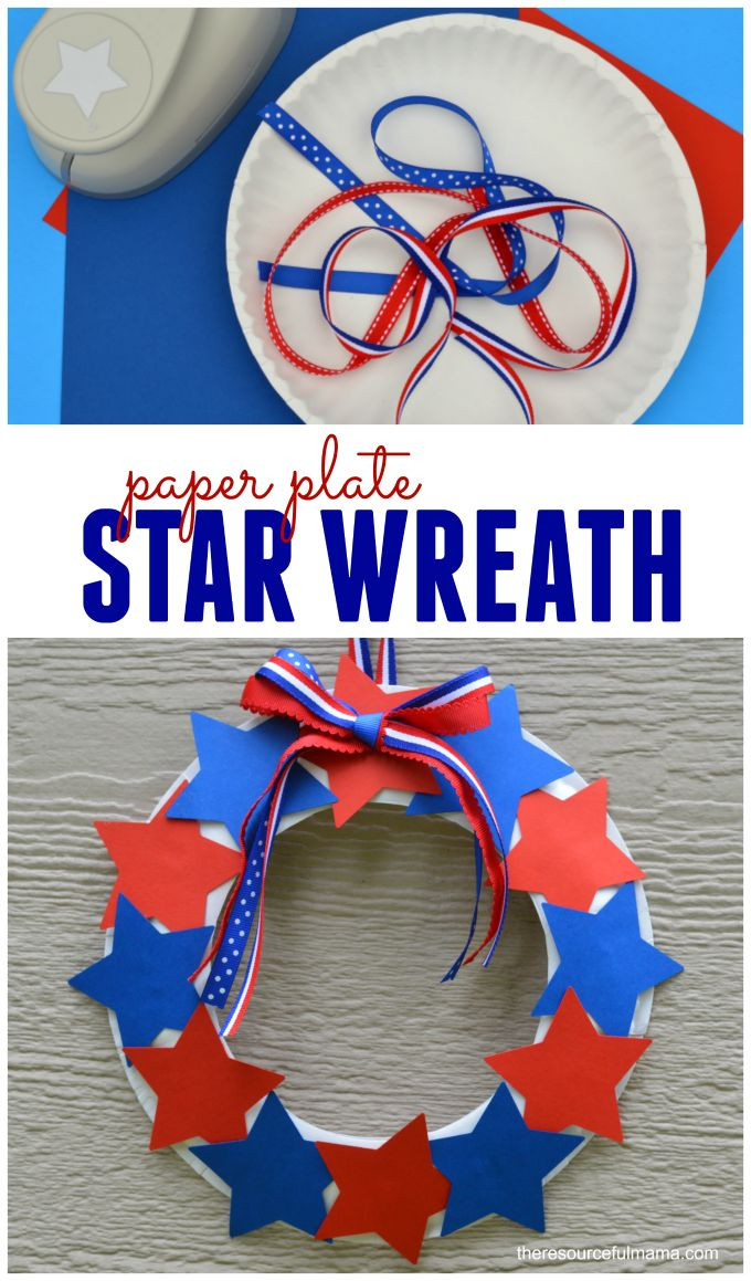Labor Day Craft
 Patriotic Star Wreath Craft for Kids