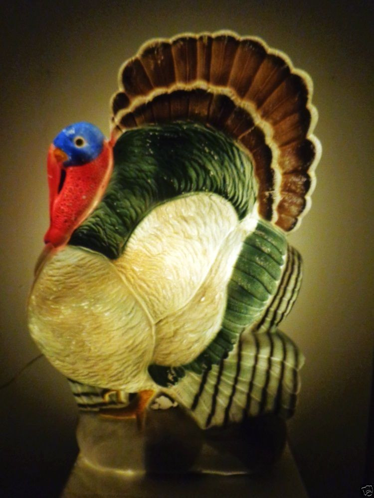 Lighted Thanksgiving Decor
 Turkey Blow Mold Thanksgiving Don Featherstone Union Light