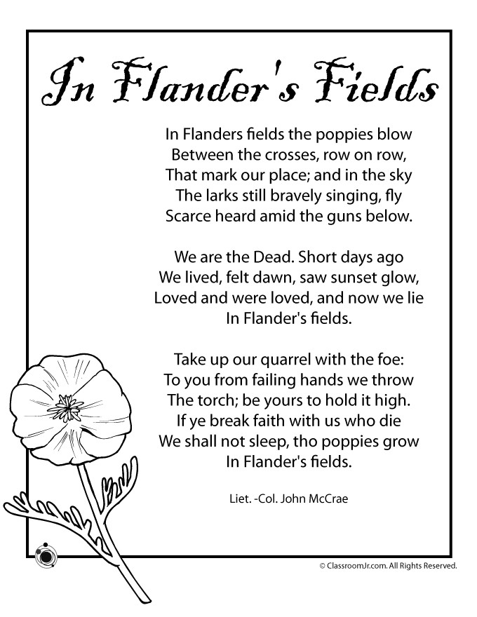 Memorial Day Activities For Elementary Students
 Poppy Poem for Memorial Day and Veterans Day