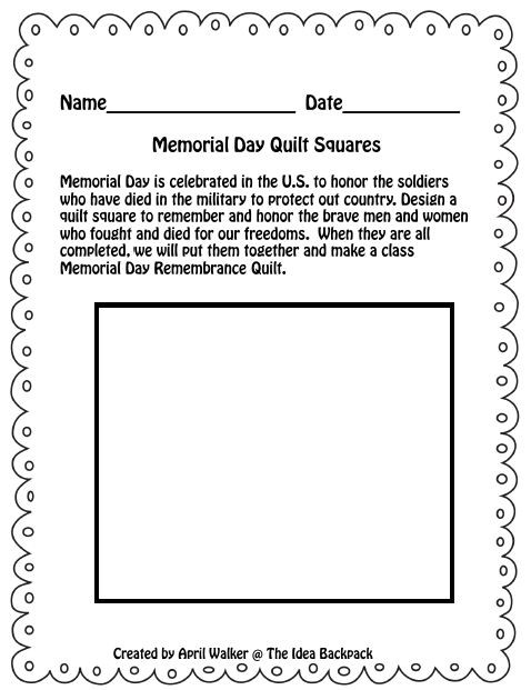 Memorial Day Activities For Elementary Students
 The Idea Backpack Memorial Day Ideas and Writing Inspiration