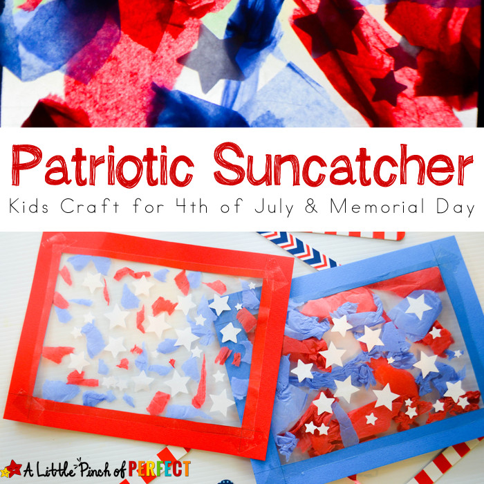 Memorial Day Craft For Preschool
 Patriotic Suncatcher Kids Craft for Fourth of July