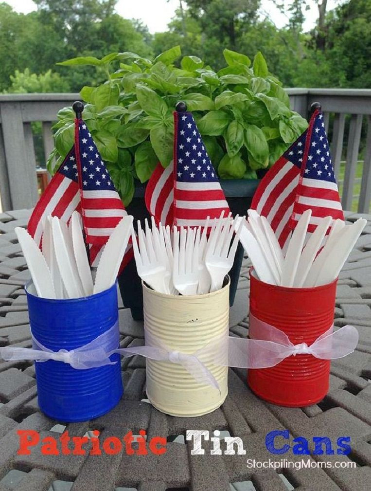 Memorial Day Decor Ideas
 Patriotic Tin Cans 4th of July