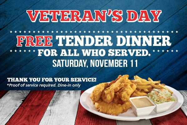 Memorial Day Free Food For Military Near Me
 Veterans Day 2017 Free meals discounts for vets and
