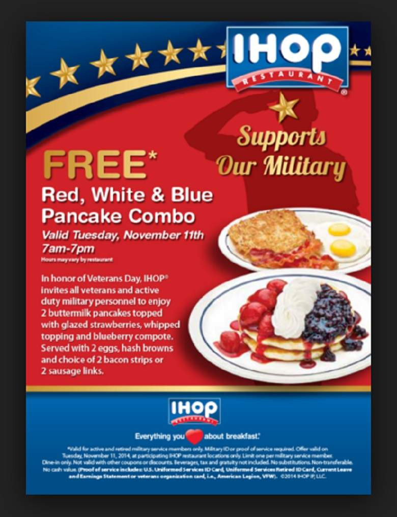 Memorial Day Free Food For Military Near Me
 IHOP Menu Prices Specials & Discounts for Veterans Day