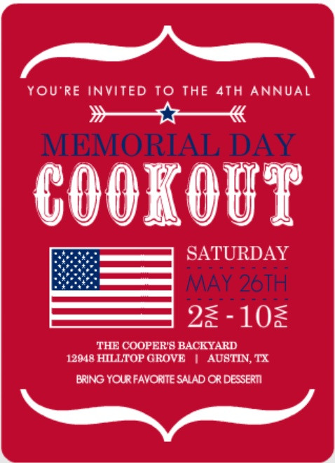 Memorial Day Party Invitation
 Memorial Day Trivia & Facts From PurpleTrail