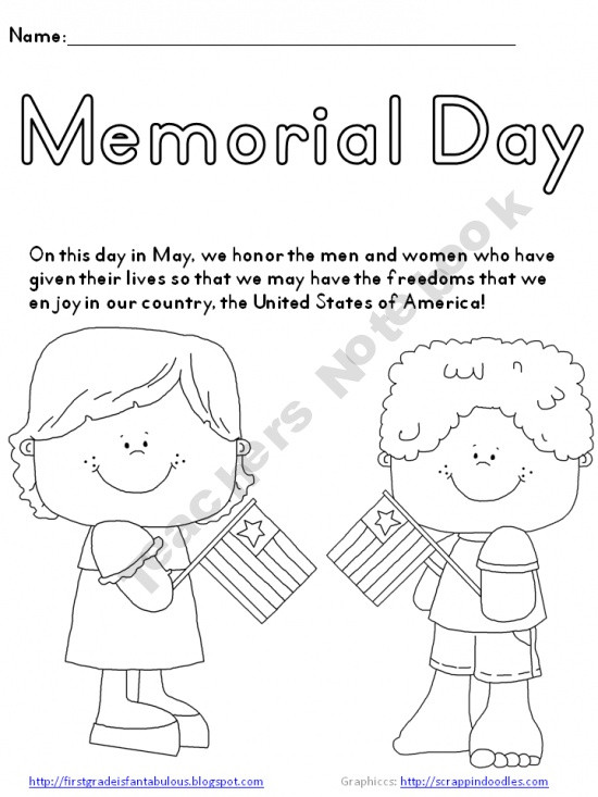 Memorial Day Printable Activities
 Memorial Day Coloring Page FREEBIE 