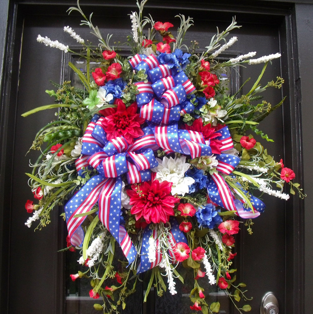 Memorial Day Wreath Ideas
 Memorial Day Wreath XL 4th of July Wreath Patriotic Wreath