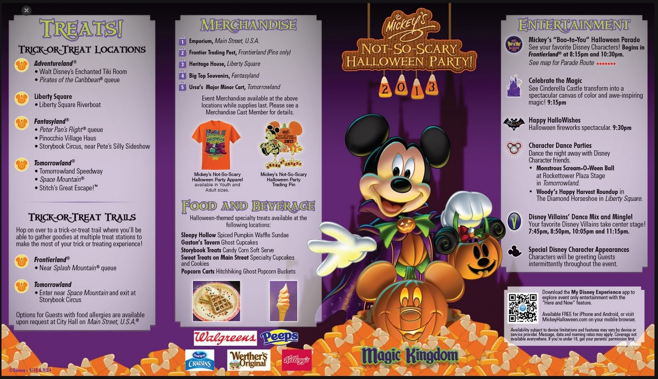 Mickey's Not So Scary Halloween Party Hours
 Guide maps now out for Mickey s Not So Scary Halloween