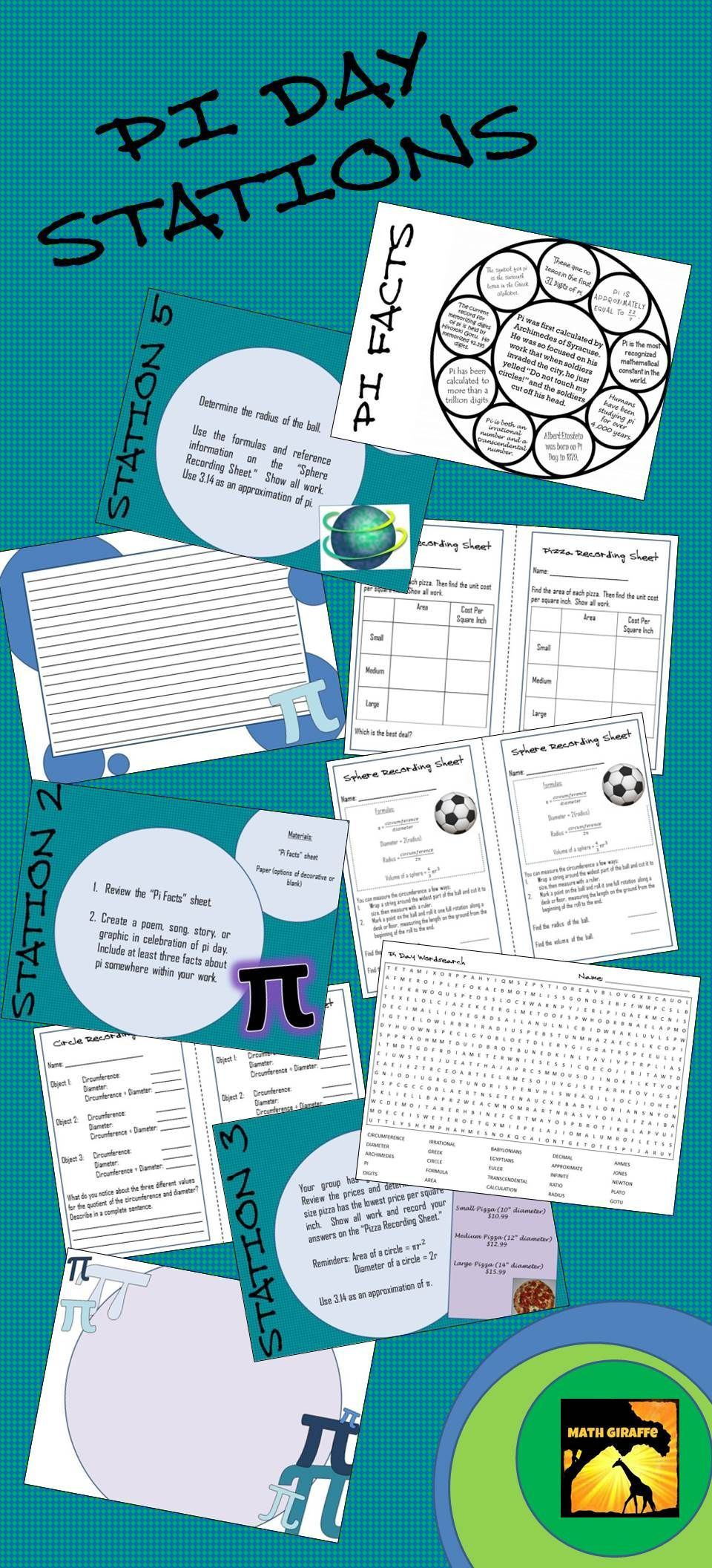 Middle School Math Pi Day Activities
 Pi Day Stations math education