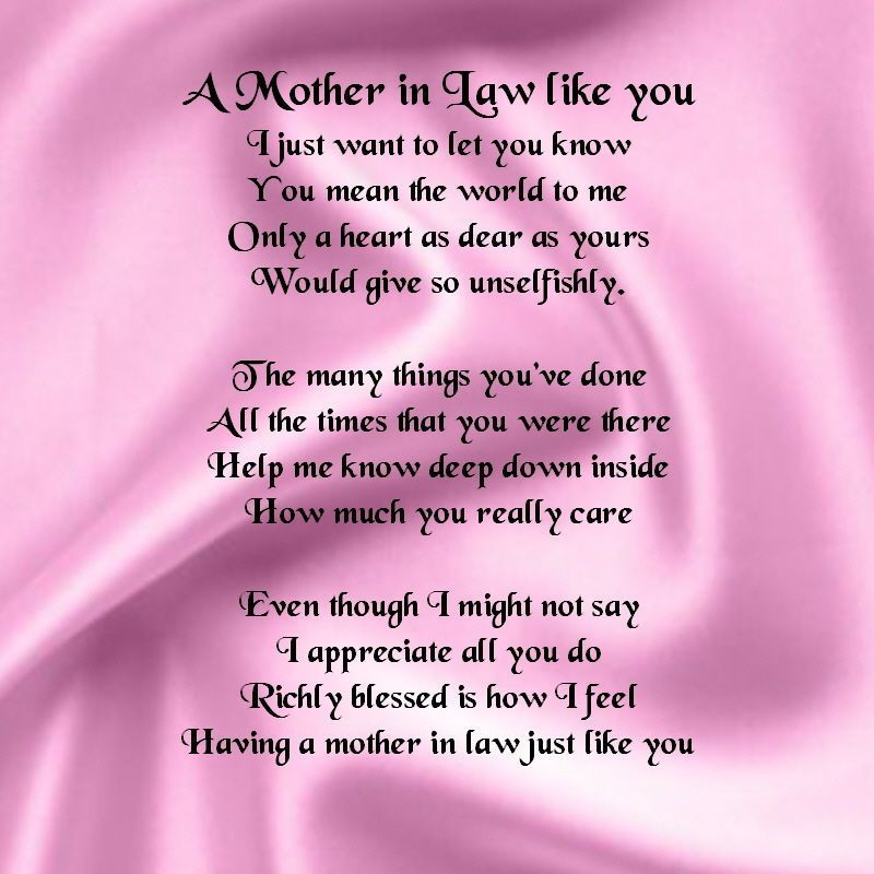 Mother In Law Mothers Day Quotes
 Details about Personalised Coaster Mother in Law Poem