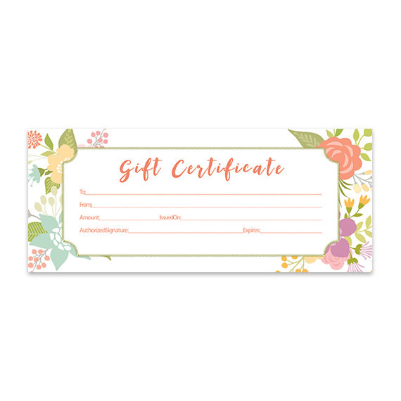 Mother's Day Gift Certificate Template Free Download
 Floral Gift Certificate Download Flowers Premade Gift