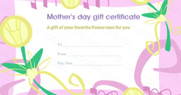 Mother's Day Gift Certificate Template Free Download
 Daffodils Mother s Day Gift Certificate Template