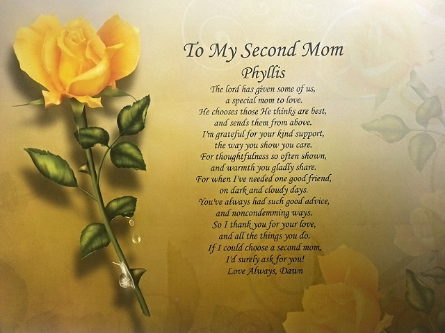 Mother's Day Quotes For Mom
 TO MY SECOND MOM PERSONALIZED POEM FOR STEP MOM BIRTHDAY