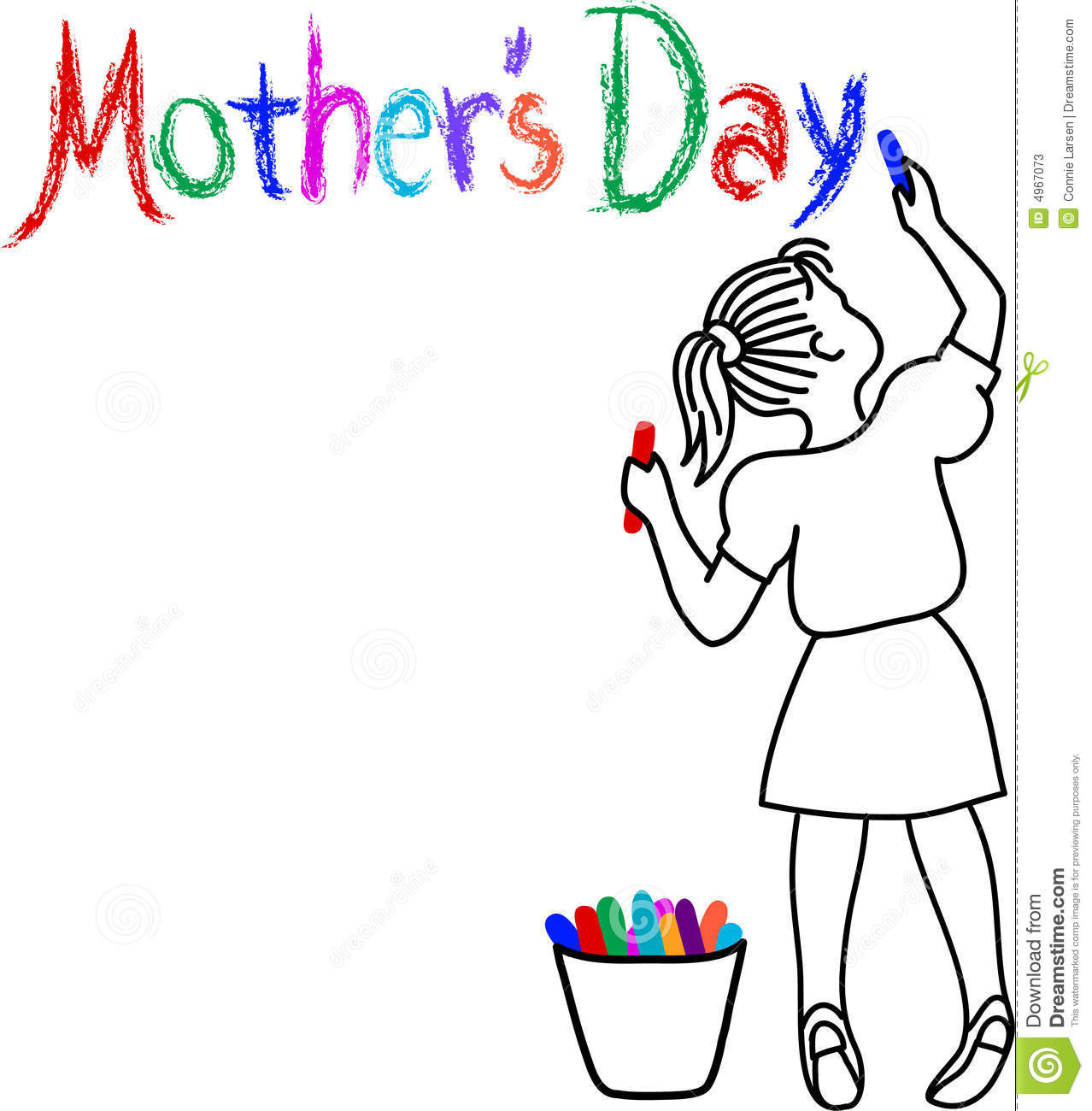 Mothers Day Drawing Ideas Mother s Day Girl stock vector Illustration of......