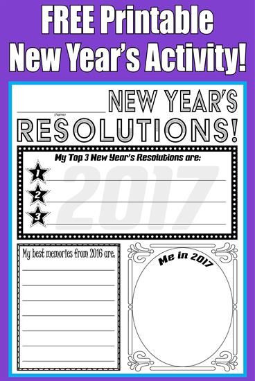New Year Resolution Ideas For Students
 FREE Printable 2018 New Year s Resolution Activity