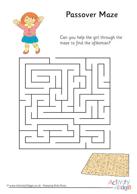 Passover Activities For Kids
 Passover Maze 1
