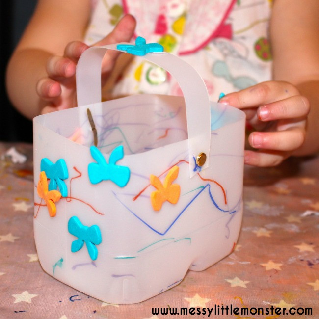 Preschool Easter Basket Ideas
 Plastic Bottle Easter Basket Messy Little Monster