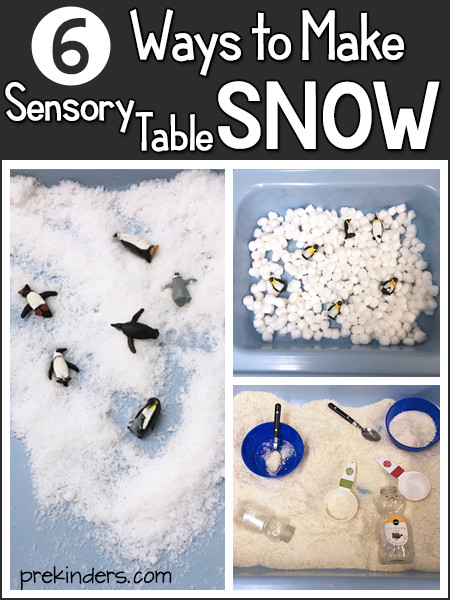 Preschool Winter Activities
 How to Make Pretend Snow in the Sensory Table for