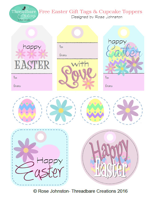 Printable Easter Gift Tags
 Free Block Pattern Easter Basket Threadbare Creations