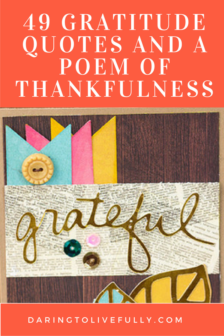 Quotes On Thanksgiving And Gratitude
 49 Gratitude Quotes and A Poem of Thankfulness