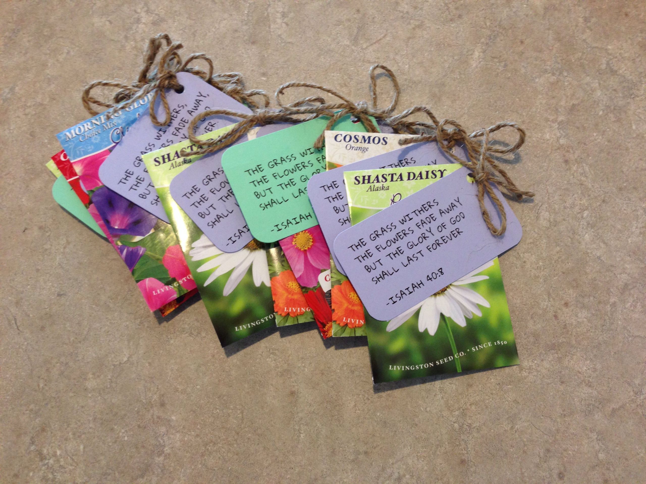 Religious Mothers Day Gift
 Seeds with bible verse tags Spring t ideas