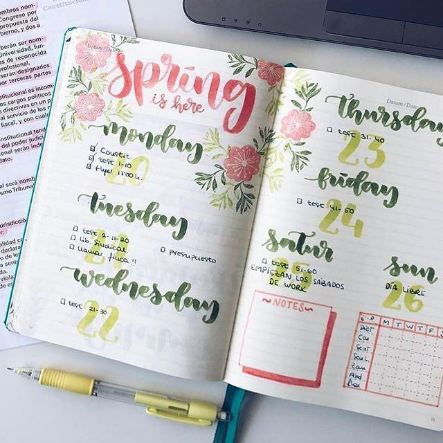 Spring Ideas Bullet Journal
 So happy that spring is finally here credit to