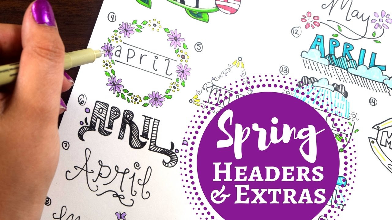 Spring Ideas Bullet Journal
 Spring Inspired Headers & Extras BULLET JOURNAL IDEAS
