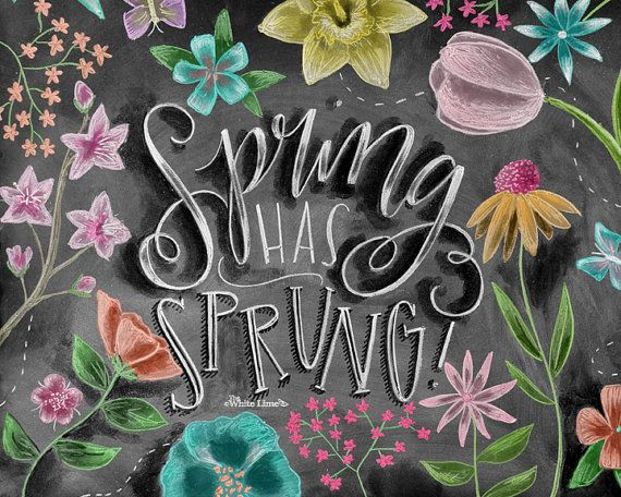 Spring Ideas Drawing
 Spring Art Spring Decor Spring Print Chalkboard Art