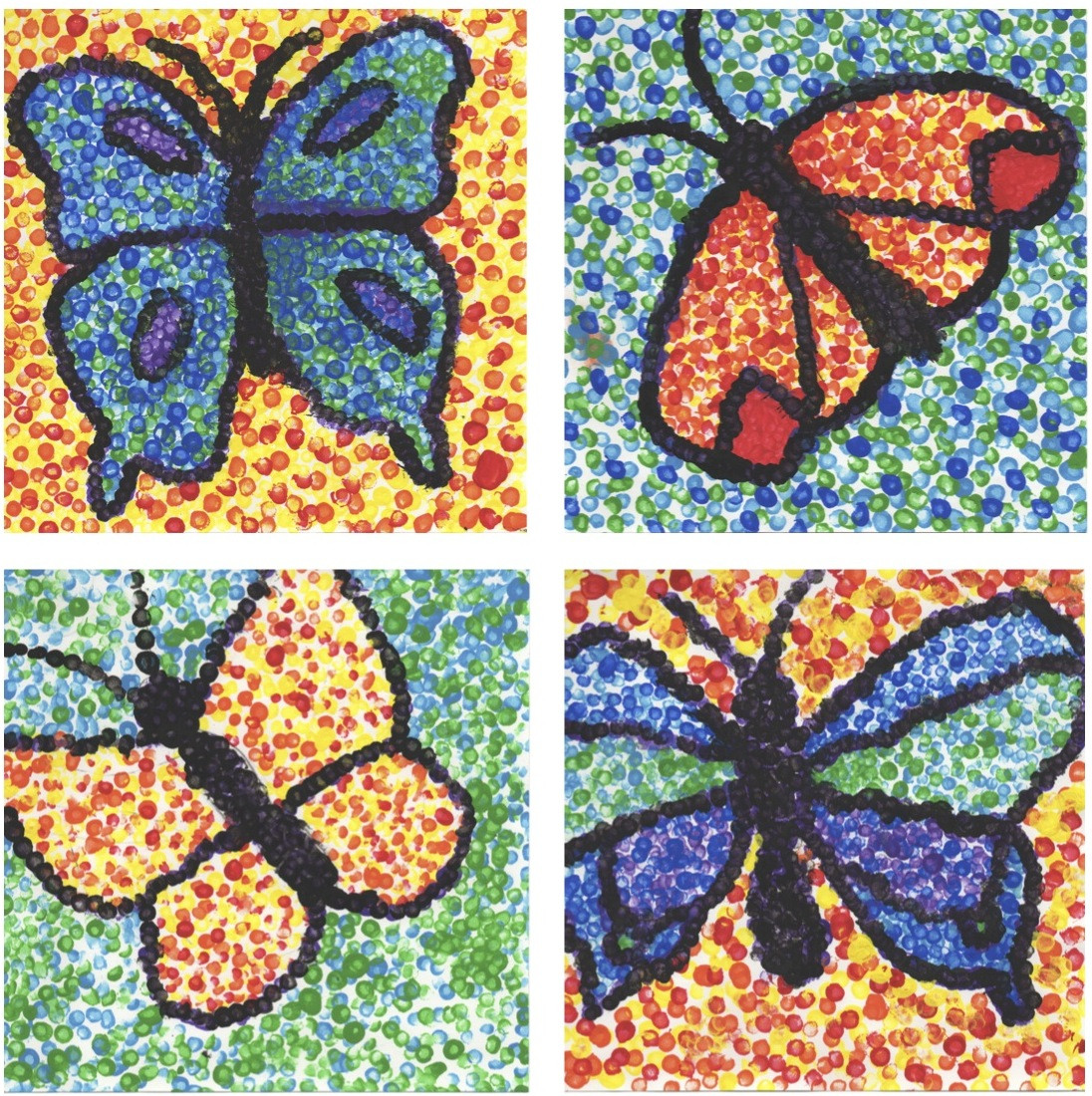 Spring Ideas Drawing
 The Rolling Artroom Butterflies & Pointillism 4 6 Grade