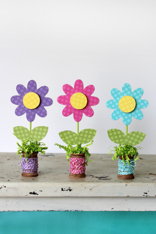 Spring Ideas Flowers
 Spring Craft Idea Wooden Spool Flowers Darice