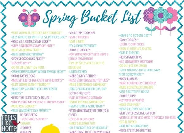 Spring Ideas For Teens
 Spring Bucket List for Kids Free Family Fun Printable