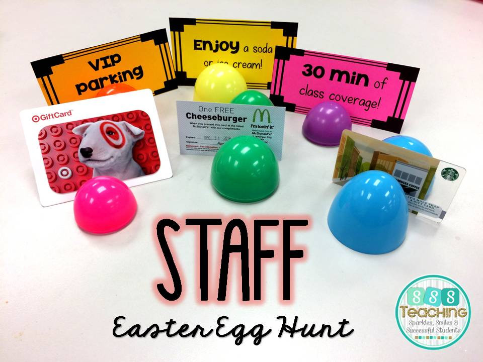 Spring Ideas For Work
 Staff Easter Egg Hunt SSSTeaching