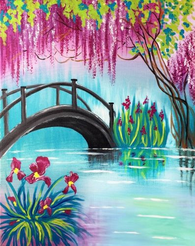 Spring Ideas Painting
 Spring Bridge at Wellington Eatery Paint Nite Events