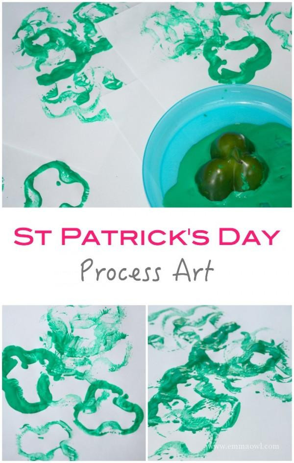 St Patrick's Day Arts And Crafts For Toddlers
 St Patrick s day Stamping A lucky work of art Emma Owl