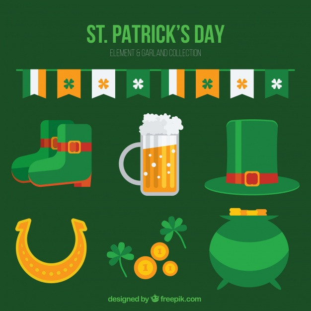 St Patrick's Day Food Traditions
 Collection of flat traditional st patrick s day items