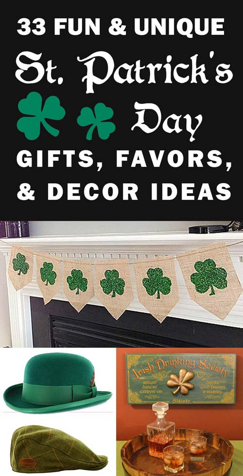 St Patrick's Day Gift Ideas
 33 Best St Patrick s Day Gifts Favors & Decor Ideas