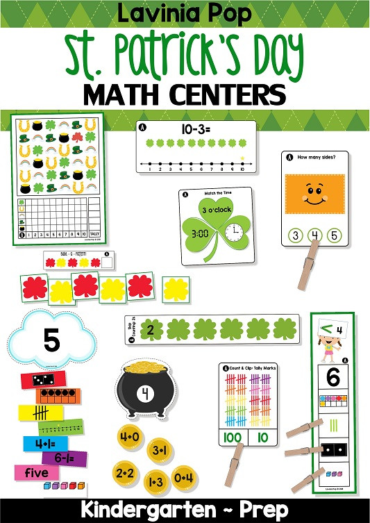 St Patrick's Day Math Activities
 St Patrick s Day Math Centers for Kindergarten In My World