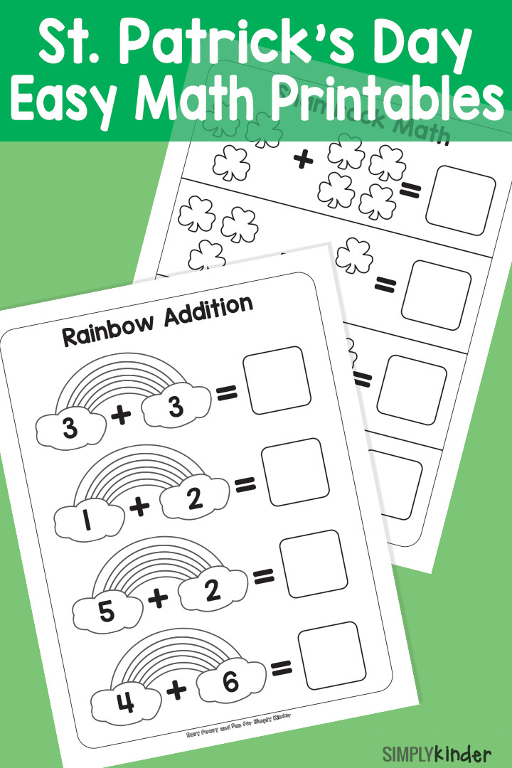 St Patrick's Day Math Activities
 Simple St Patricks Day Math Printables