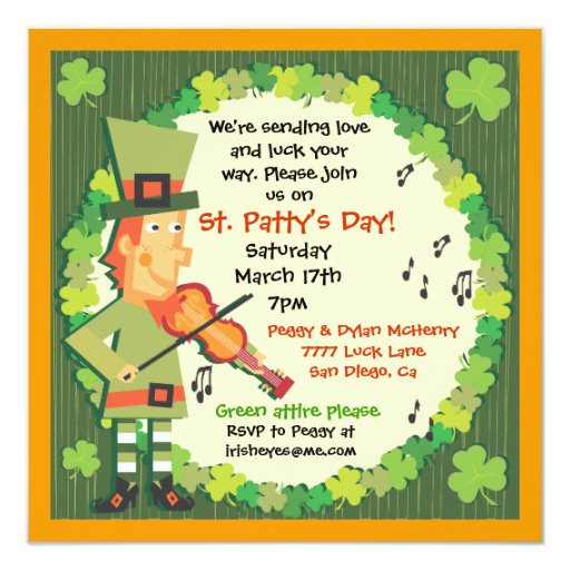 St Patrick's Day Party Invitations
 St Patrick s Day Party leprechaun Invitation