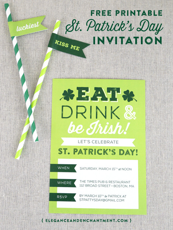 St Patrick's Day Party Invitations
 Printable St Patrick s Day Invite