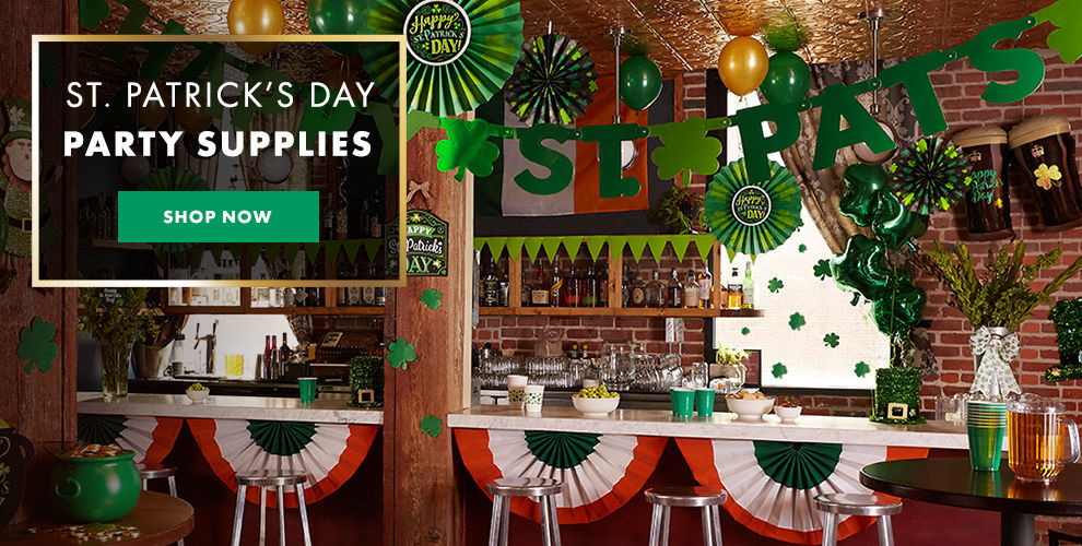 St Patrick's Day Party Supplies
 line Party Store with over 850 Store Locations